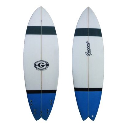 Green Surfboard Fish Blue Grey Black