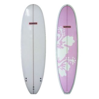 Sunride Surfboard Mal Pink Hibiscus