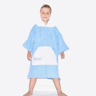 Amigo Poncho Toddler Microfiber Blue White Pocket