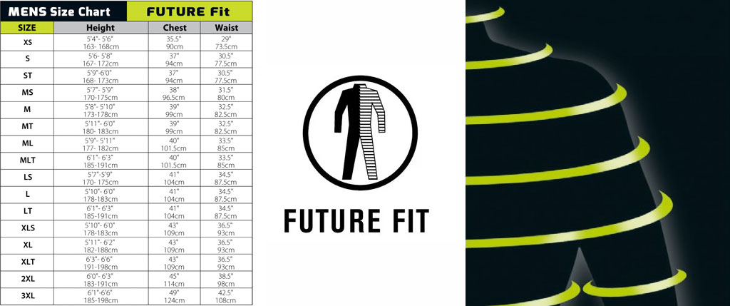 A Winter Wetsuit C-Skins Sizing Chart Future Fit