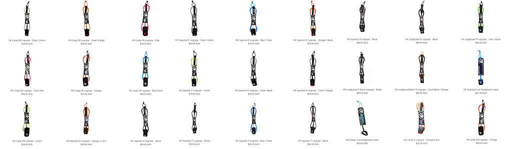 FK Surf Accessories Leash Range