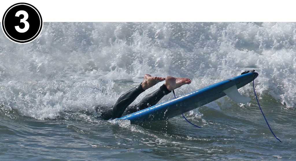 Surfing Longboard Duck Dive