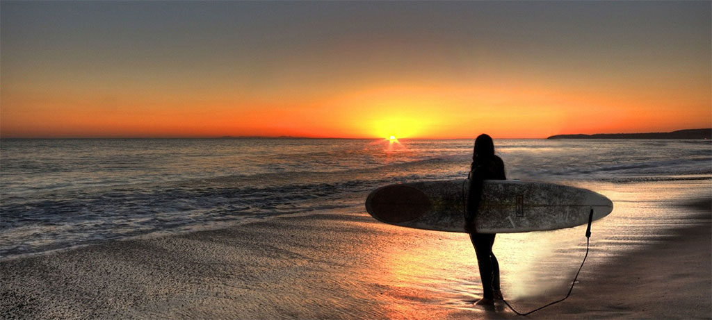 Surfing Longboard Sunrise