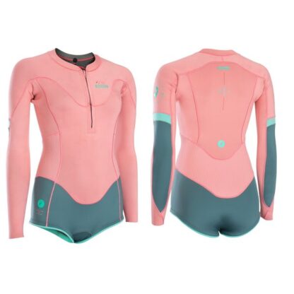 ION Wetsuit BS Muse Hot Shorty LS 1.5 FZ DL Peach