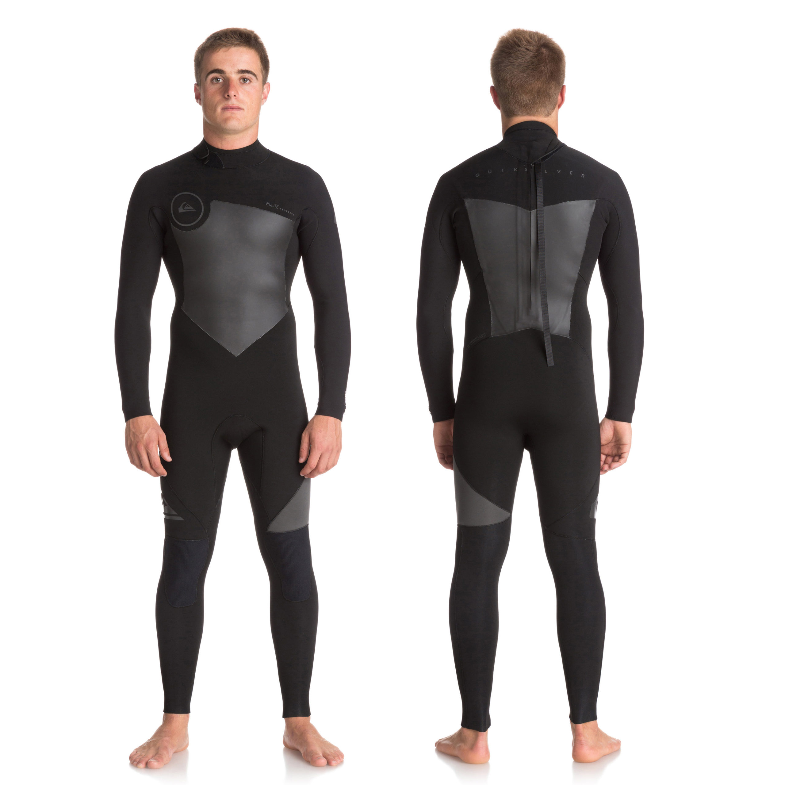 Quiksilver Mens 3/2Mm Syncro Back Zip GBS Wetsuit for Men Back Zip GBS Wetsuit Black XXXL