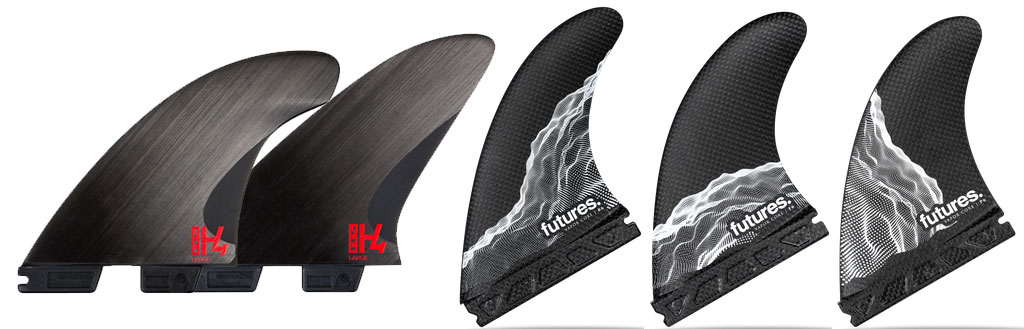 2 x Fins Surfboard Fins Futures Black Left and Right Set Size Medium 