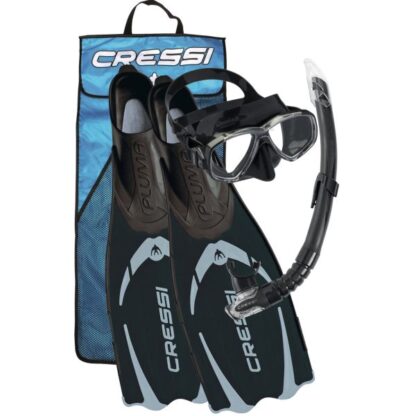 Cressi Pluma Bag Mask Snorkel Flipper Set