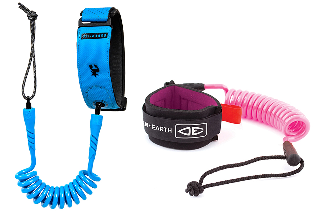 Bodyboard-Accessories-Creatures-of-Leisure-SUPERLITE-BICEP-Bodyboard-Leash-vs-Ocean-Earth-Basic-Bodyboard-Wrist-Coil