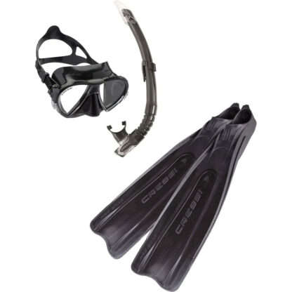 Cressi Pro Mask Snorkel Flipper Star Bag Set