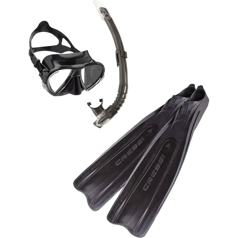 Cressi Rocks Pro Junior Dry Set - Mask, Fins, Snorkel