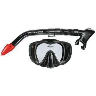 Land & Sea Black Tuna Frameless Mask Snorkel Set