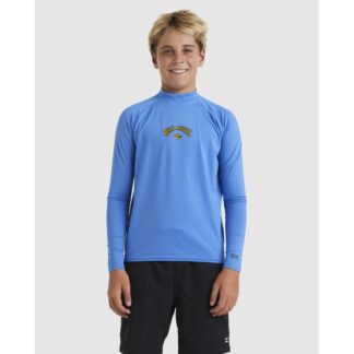 Billabong GROMS STRAYA Long Sleeve Rash Vest Summer Blue