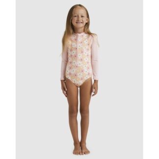 Billabong Girls 0-5 Little Daisy One Piece Rash Vest Pale Pink