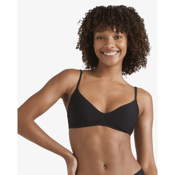 Billabong Womens Tanlines V Bralette Bikini Top black front view