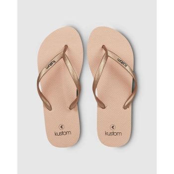 Kustom Womens Classic Rose Tan Thongs