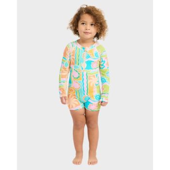 Billabong Girls 0-5 Sol Playa One Piece Shortie Long Sleeve Rash Vest