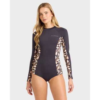 Billabong Womens Dark Wave Long Sleeve Bodysuit Rash Vest