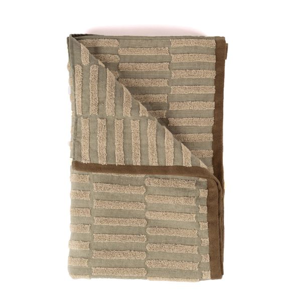 Layday Canyon towel in Olive, packable 100% cotton beach towel